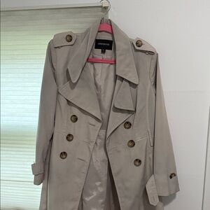 London Fog Beige Double-Breasted Trench Coat